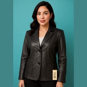 Women's Black 100% Leather Jacket